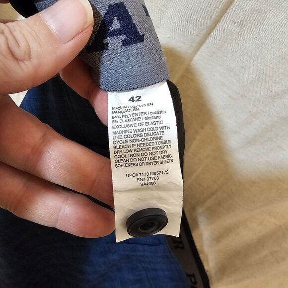 PGA Golf Men's Shorts Blue Plaid Ball Pocket 10" Inseam Size 42 - Picture 10 of 10